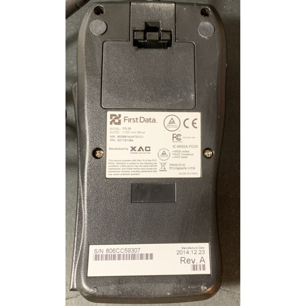 First Data FD35  With Power Cord- Untested - For Parts - Picture 3 of 4